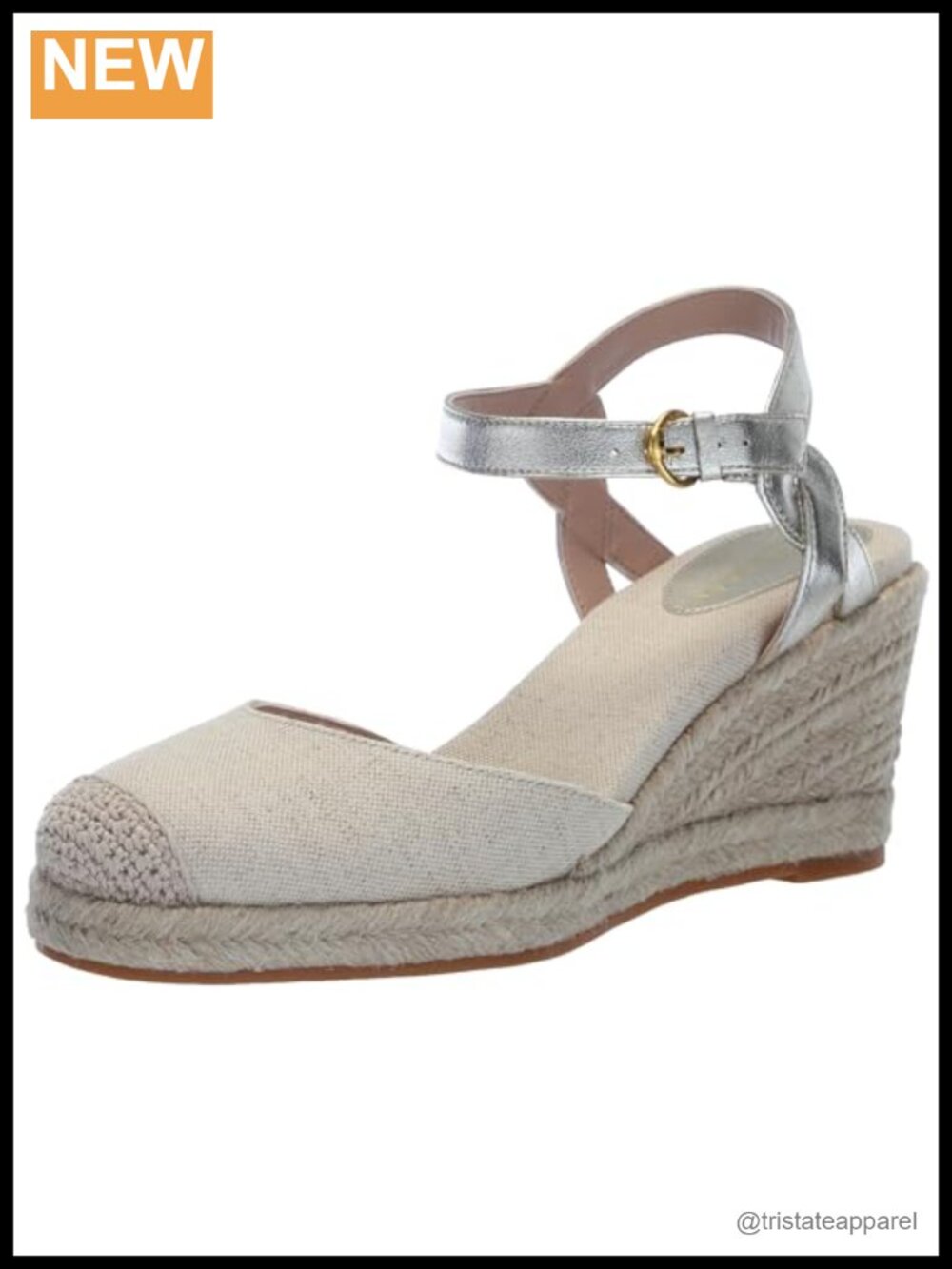 Cole Haan Cloudfeel Espadrille Wedge 80mm Buckle Ankle Strap Women's Heel